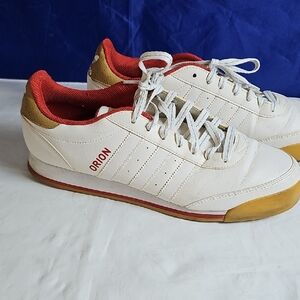 adidas White Sneakers with Red Interior & Tan Accents